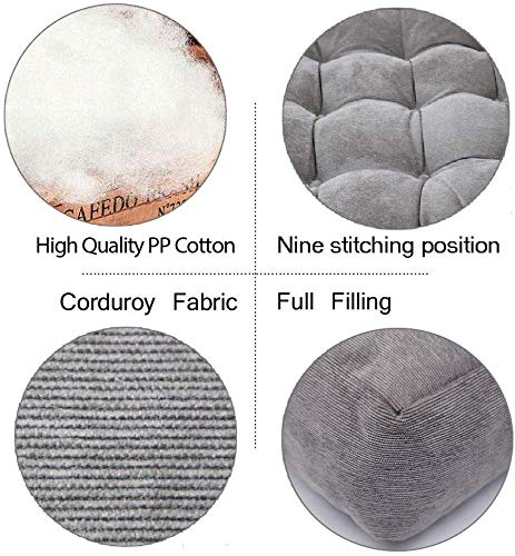 MAXYOYO Square Solid Floor Cushion, 22" Large Floor Cushions Thicken Floor Pillow Corduroy Tatami Cushion, Grey