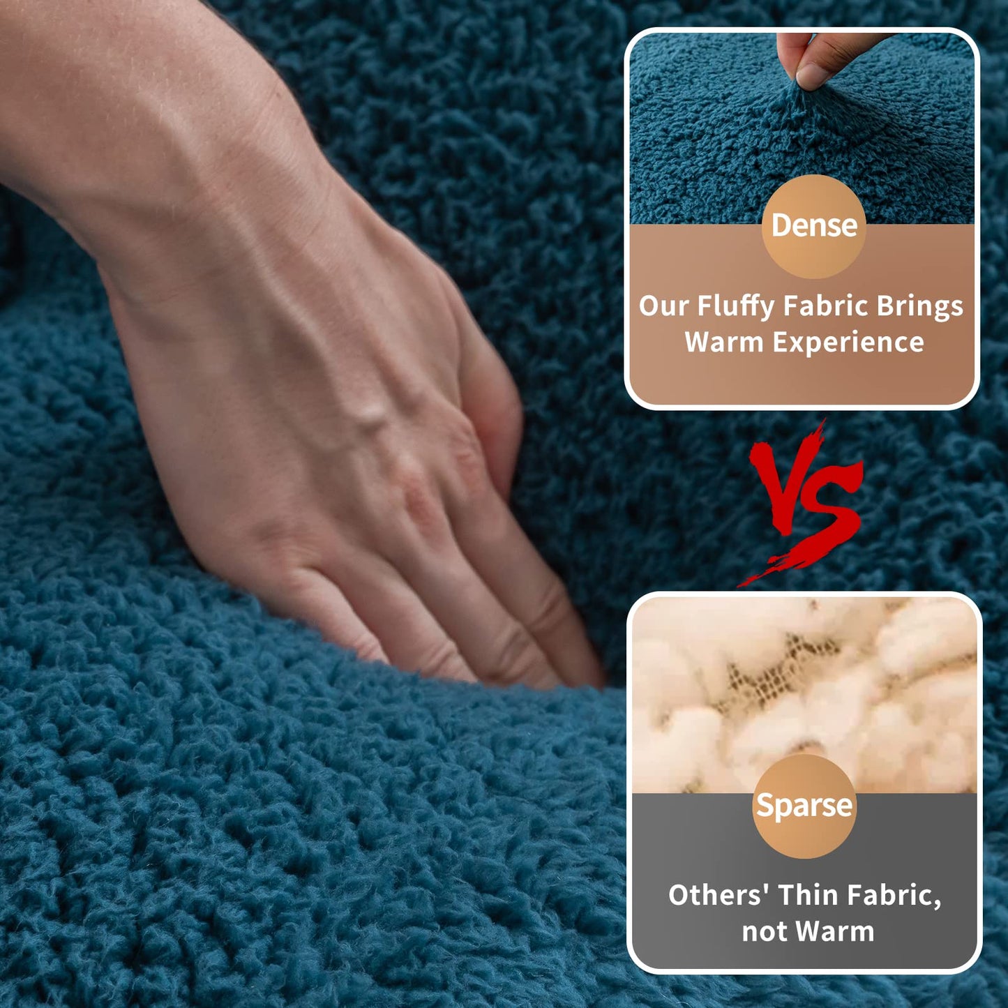 MAXYOYO Sherpa Fleece Floor Mattress Futon Mattress,Bluestone Japanese Style Roll Up Mattress