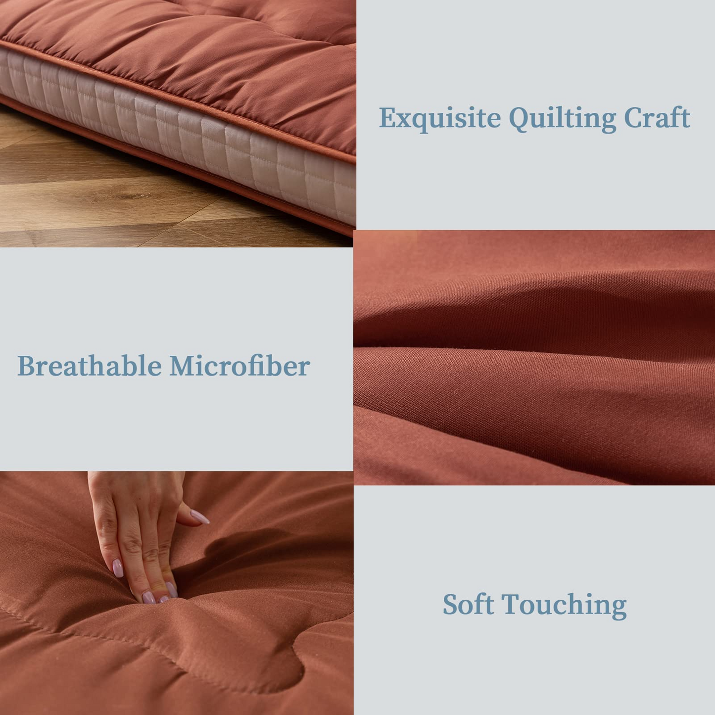 MAXYOYO Futon Mattress, Padded Japanese Floor Mattress Extra Thick Folding Sleeping Pad, Brown