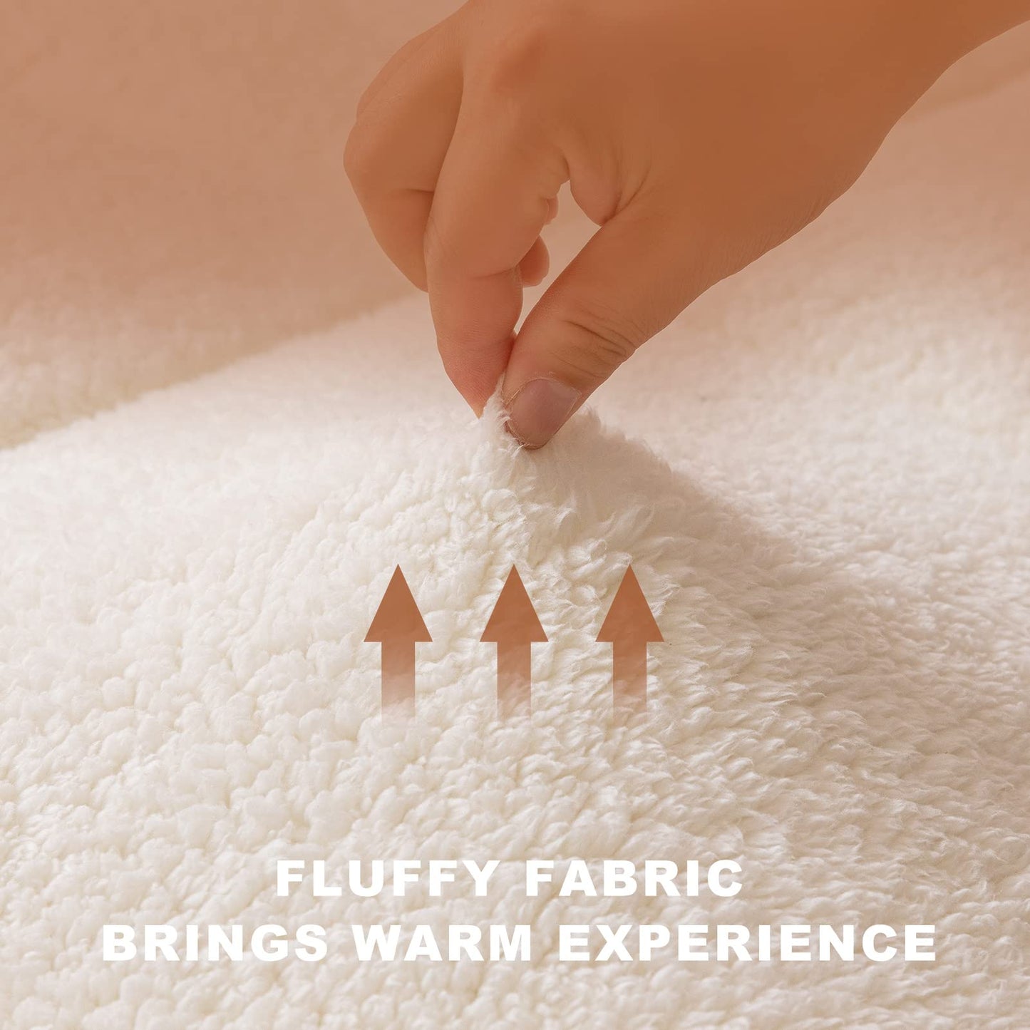 MAXYOYO Padded Sherpa Fleece Futon Mattress Japanese Style Floor Mattress Roll Up Mattress, Off White