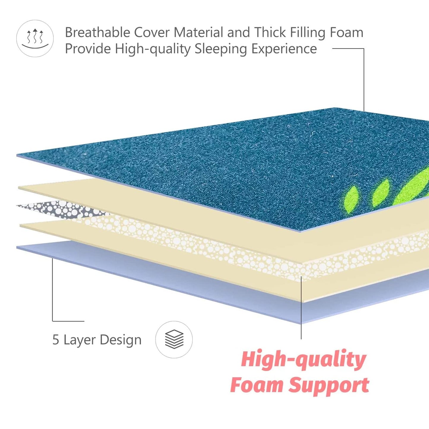 MAXYOYO Japanese Floor Mattress Futon Mattress, Flamingo Printed Tatami Mat