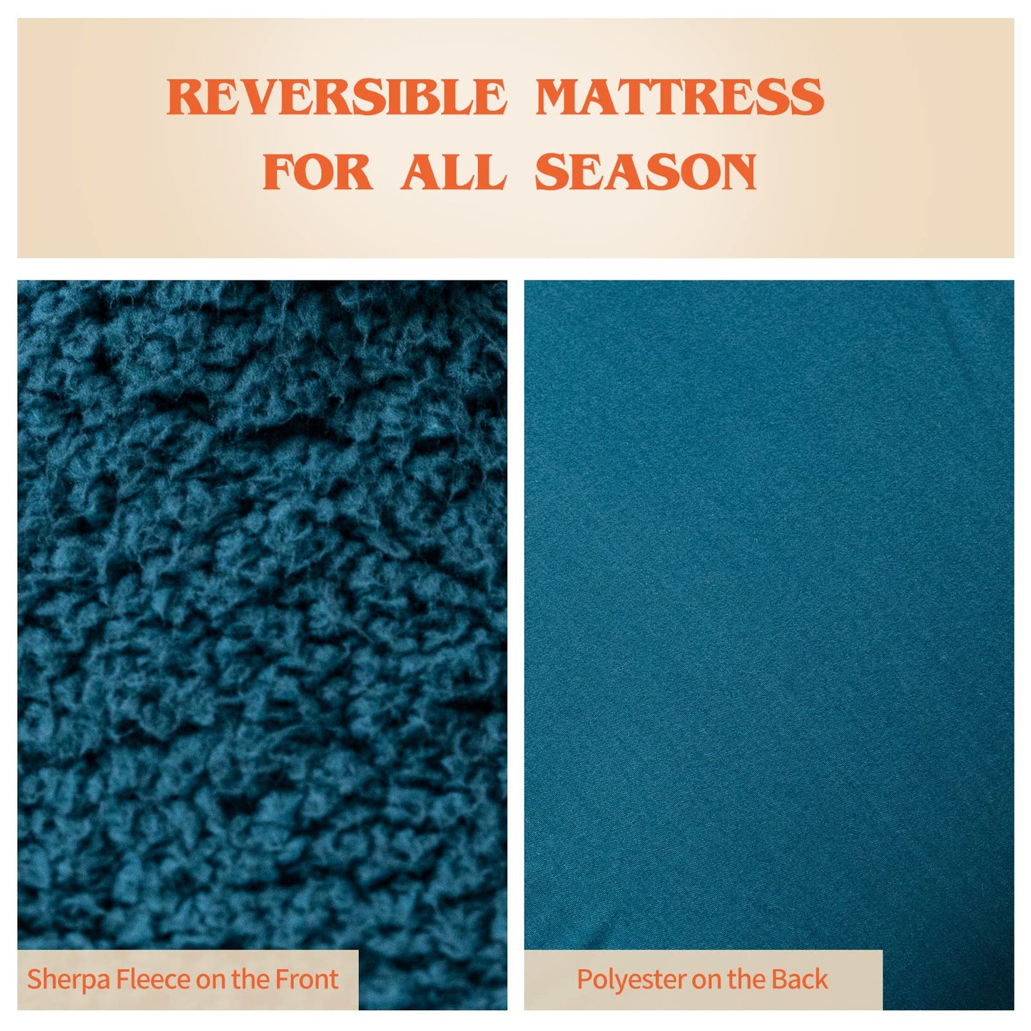 MAXYOYO Sherpa Fleece Floor Mattress Futon Mattress,Bluestone Japanese Style Roll Up Mattress