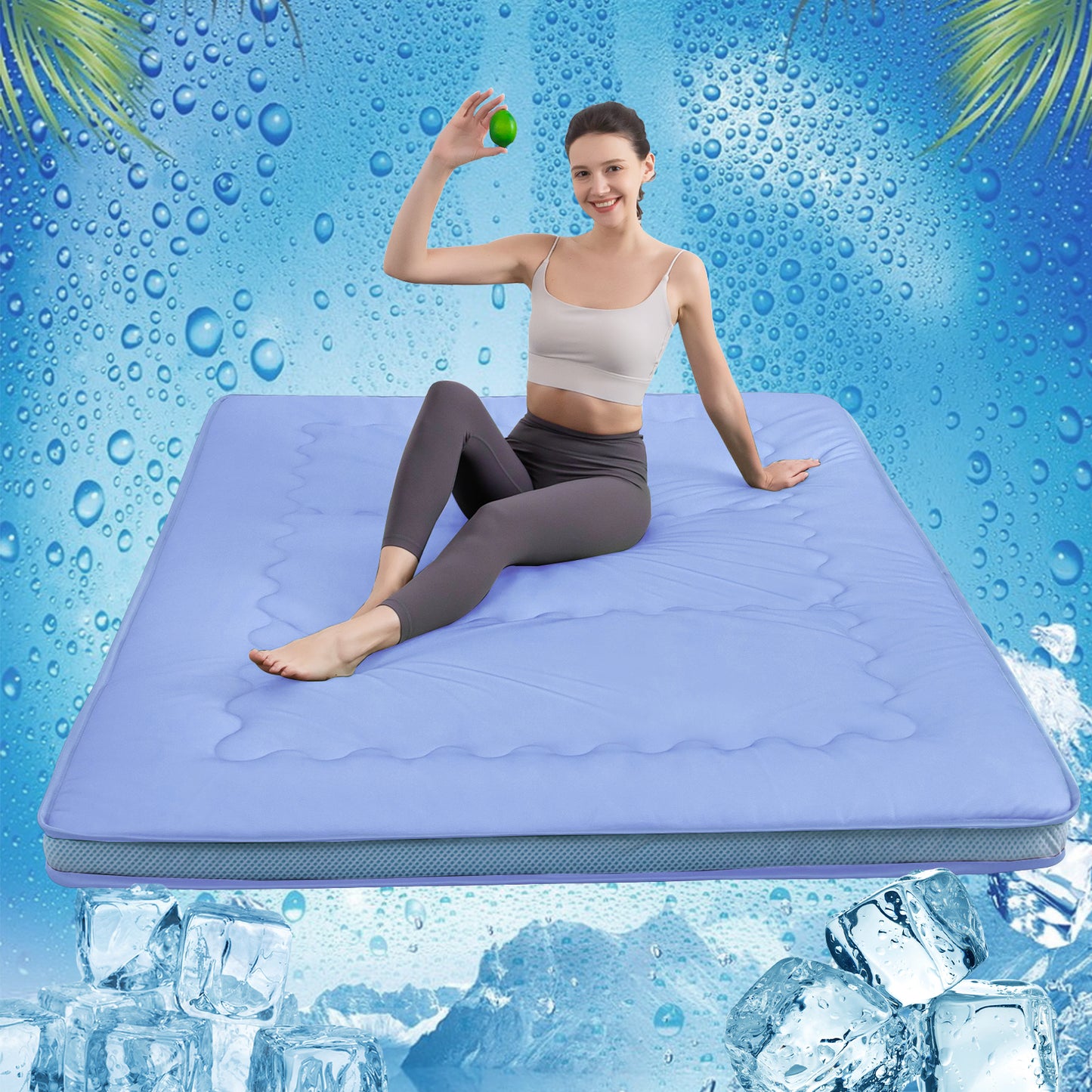 MAXYOYO Cooling Floor Mattress Japanese Futon Mattress for Hot Sleepers, Blue