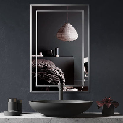 MAXYOYO Frameless Bathroom Mirror Wall Mounted, Modern Wall Mirror for Bathroom Bedroom Living Room