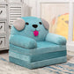 MAXYOYO Kids Fold Out Chair - Cute Folding Sofa Bed Couch Armchair for Playroom Bedroom (Blue Dog)