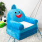 MAXYOYO Kids Fold Out Chair - Cute Folding Sofa Bed Couch Armchair for Playroom Bedroom (Shark)