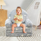 MAXYOYO Kids Fold Out Chair - Cute Folding Sofa Bed Couch Armchair for Playroom Bedroom (Moon Star)