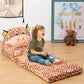 MAXYOYO Kids Fold Out Chair - Cute Folding Sofa Bed Couch Armchair for Playroom Bedroom (Giraffes)