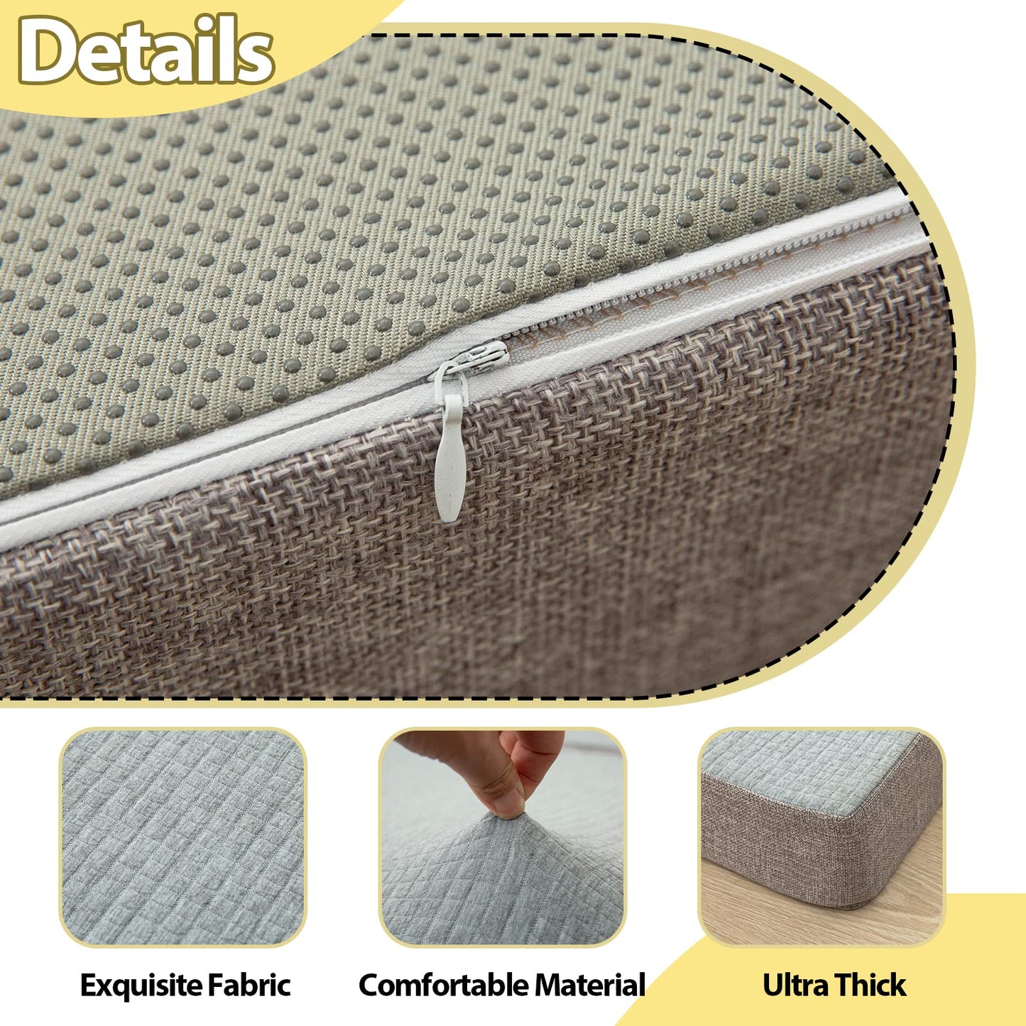 MAXYOYO Folding Mattress, 15cm Tri Fold Floor Mattress with Washable Cover, Foldable in Three,Space-Saving for Guest