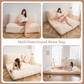 MAXYOYO Bean Bag Bed Folding Sofa Bed Floor Mattress for Adults, 75x240cm, White
