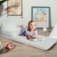 MAXYOYO Kids Fold Out Chair - Cute Folding Sofa Bed Couch Armchair for Playroom Bedroom (Cream)