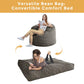 MAXYOYO Bean Bag Bed - Convertible Folds from Bed To Bean Bag Chair - Large Bean Bag with Soft Cover (Charcoal Gray)