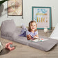 MAXYOYO Kids Fold Out Chair - Cute Folding Sofa Bed Couch Armchair for Playroom Bedroom (Gray)