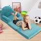 MAXYOYO Kids Fold Out Chair - Cute Folding Sofa Bed Couch Armchair for Playroom Bedroom (Blue)