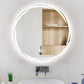 MAXYOYO Patterned Round Bathroom Mirror Wall Mounted Mirror with 3-Color Dimmable LED Light, IP44 (Whirlwind)