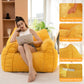 MAXYOYO Giant Bean Bag Sofa for Adults, Corduroy High-Density Foam Filled Bean Bag Chair, Large Lazy Puff Chair for Living Room, Bedroom (Orange)