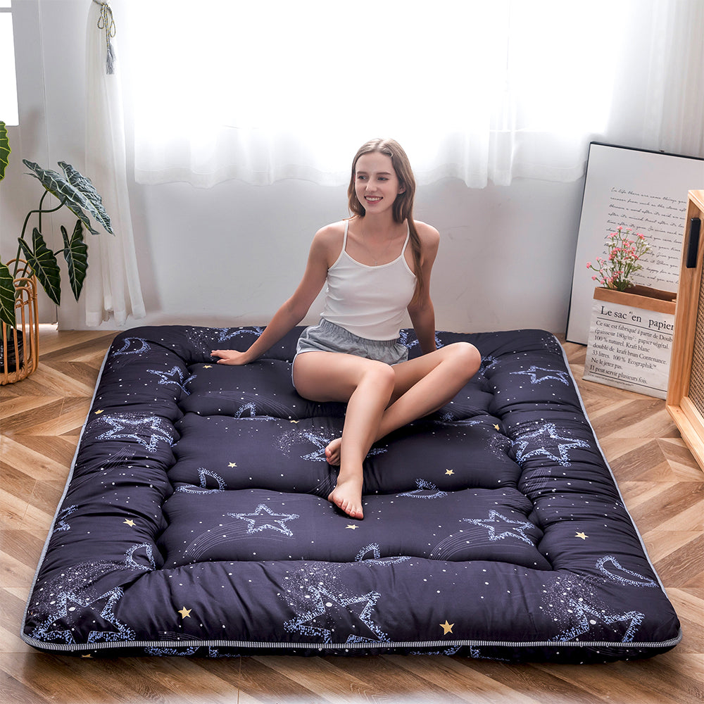 MAXYOYO Japanese Floor Mattress Futon Mattress, Thicken Tatami Mat Sleeping  Pad Foldable Roll Up Mattress Dormitory Mattress Pad