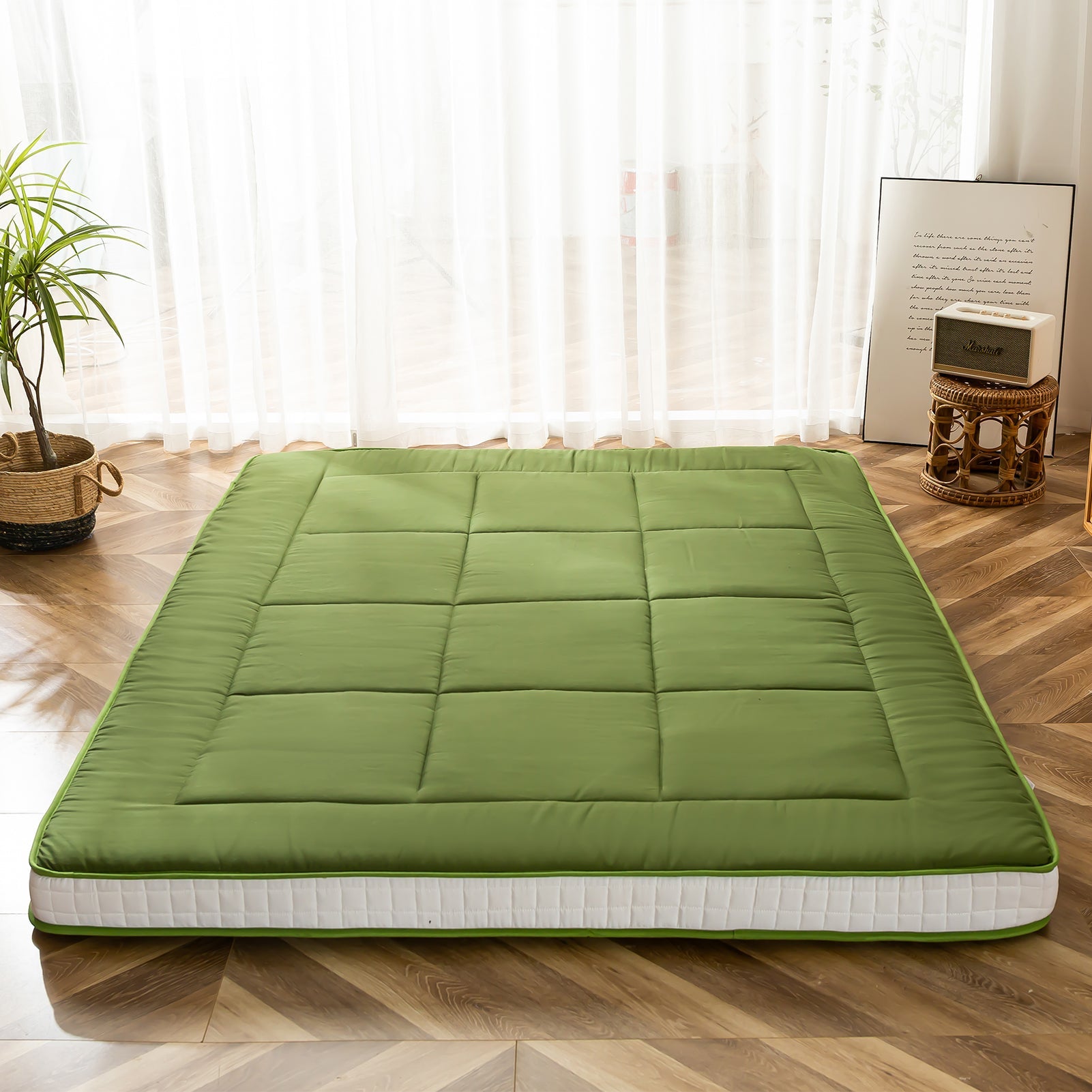 MAXYOYO Extra Thick Padded Japanese Floor Mattress, Roll Up